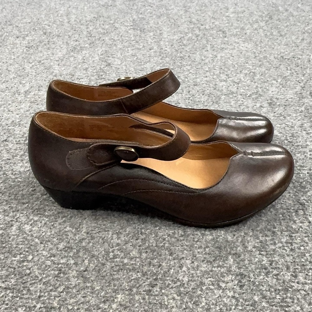 Taos Samba Mary Jane Shoes Womens Size 7.5 Brown Leather Strap Comfort SMB-12195